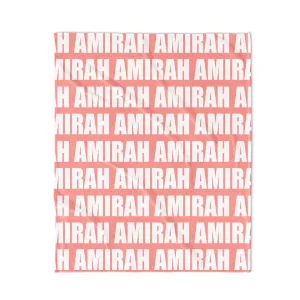 PERSONALIZED NAME BLANKET - BOLD FONT - TROPICAL CORAL REEF