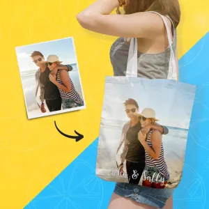 Personalized Photo Shopping Bag, Custom Storage Handbag