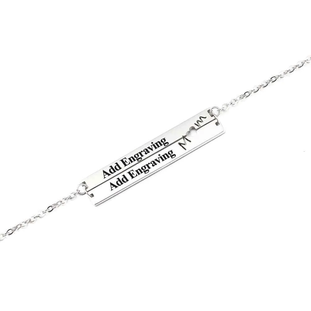 Personalized Stainless Steel Nameplate Bar Engraved Pendant Necklace, Fashion Jewelry Gift for Women