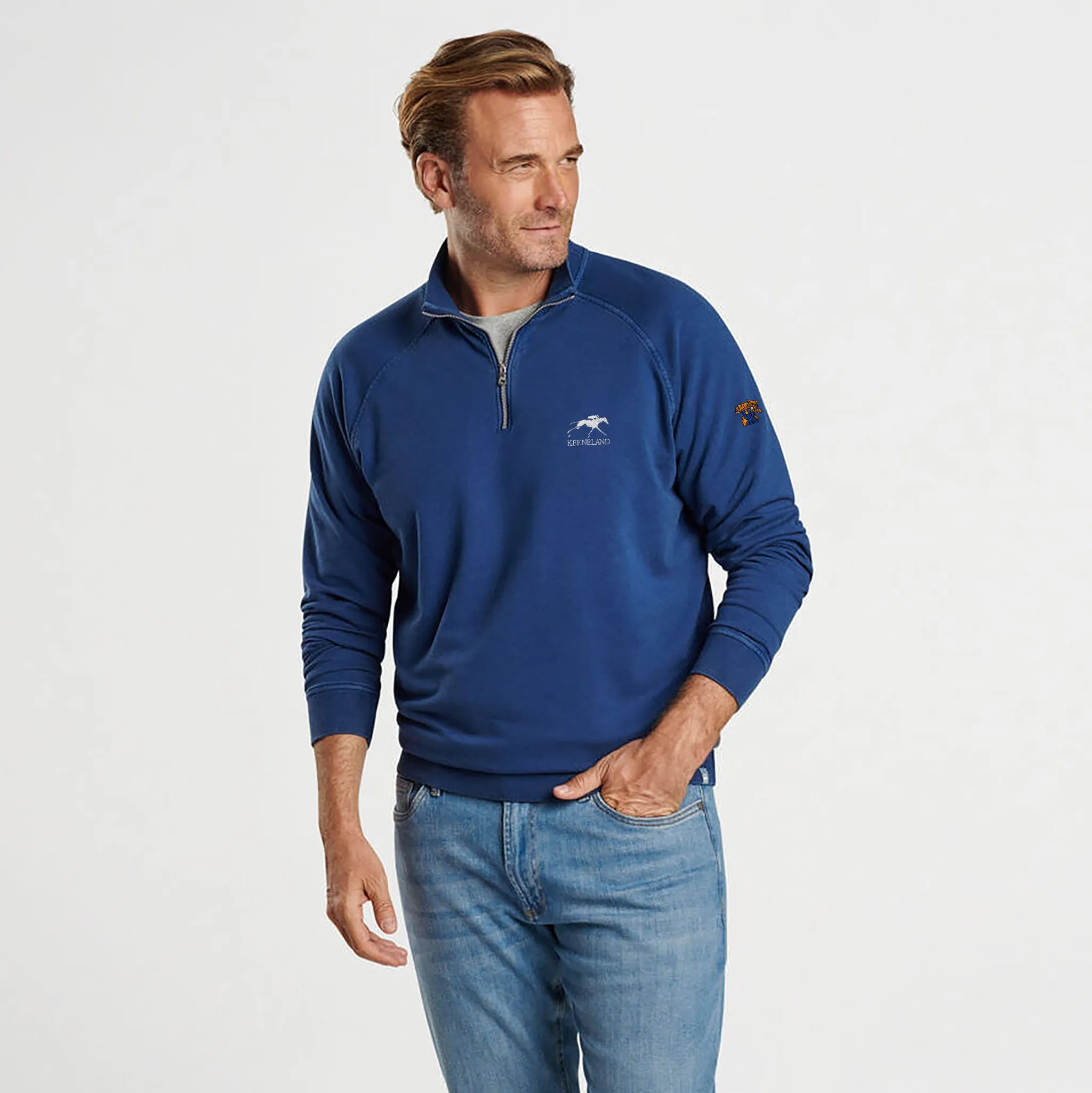 Peter Millar Keeneland Men's UK Lava Wash 1/4 Zip