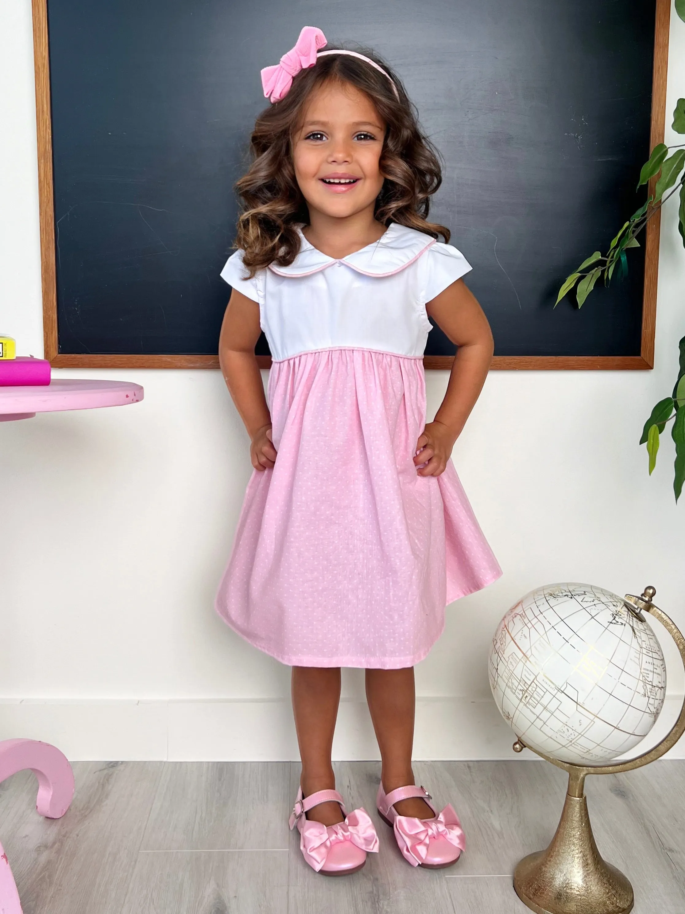 Peter Pan Collar Polka Dot Dress by Kids Couture