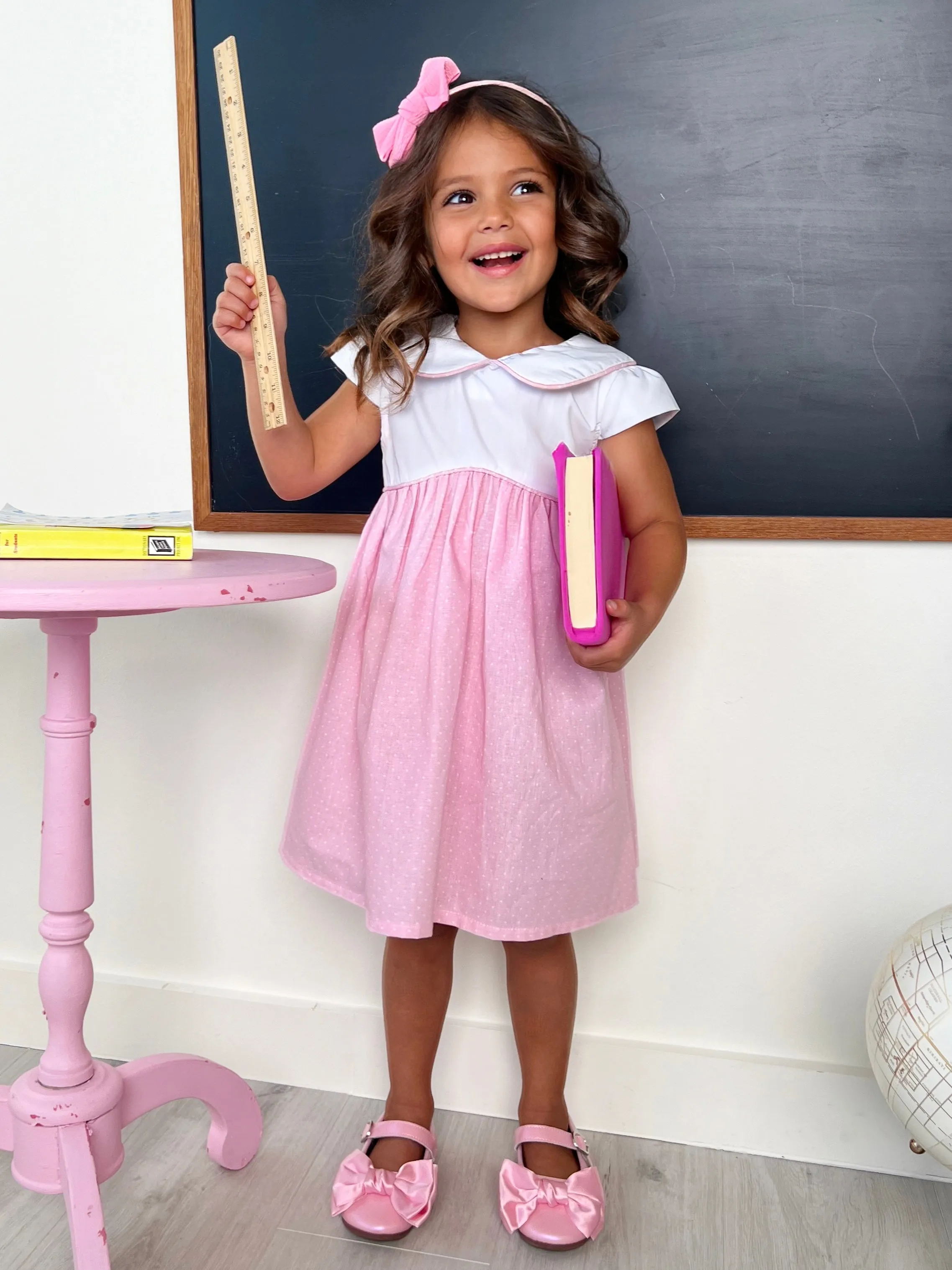 Peter Pan Collar Polka Dot Dress by Kids Couture