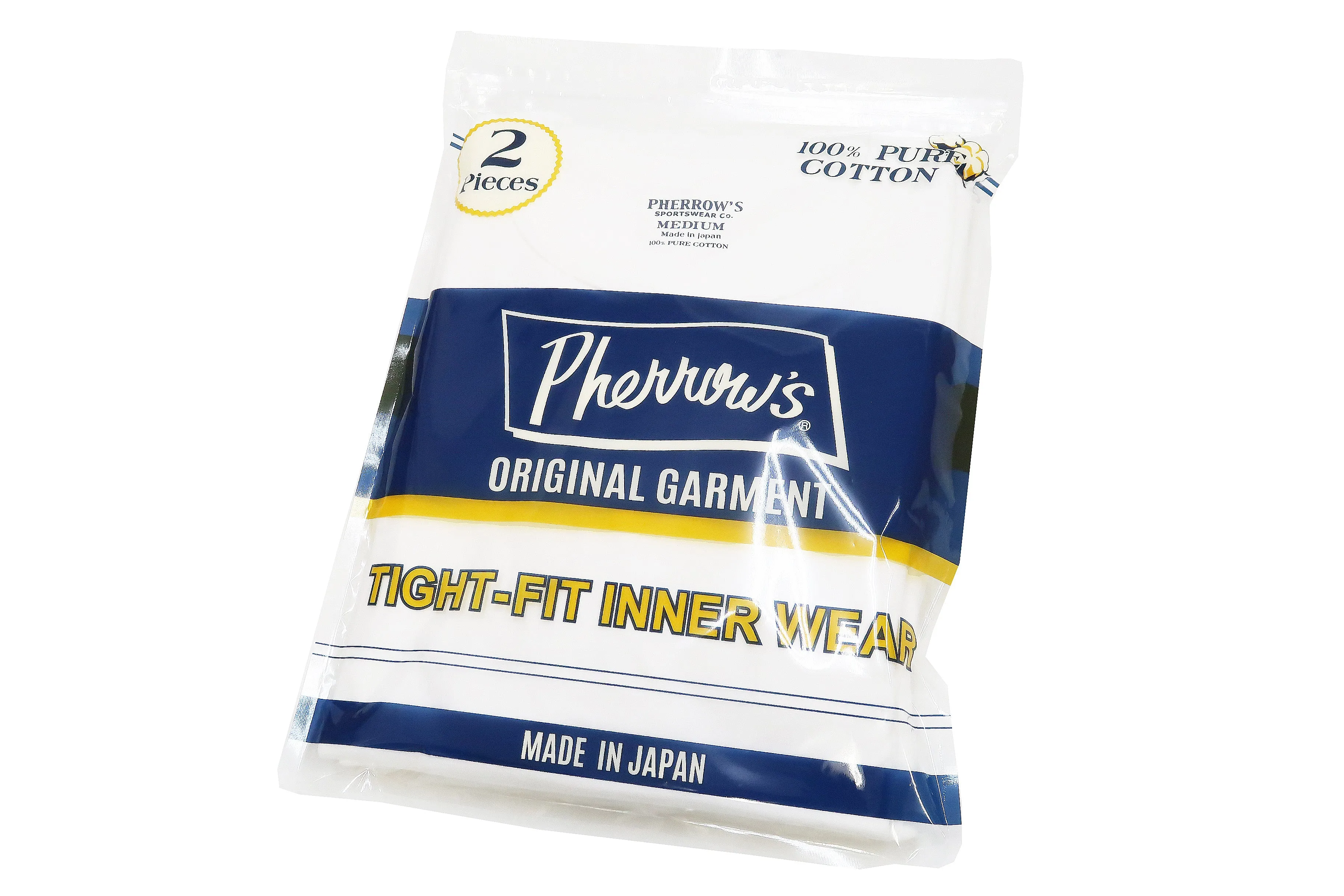 Pherrows 2-Pack T-shirts Men's Pack of two T-shirts Plain Solid Color Lightweight Short Sleeve Loopwheel Tee Pherrow's 2PACK-TEE White