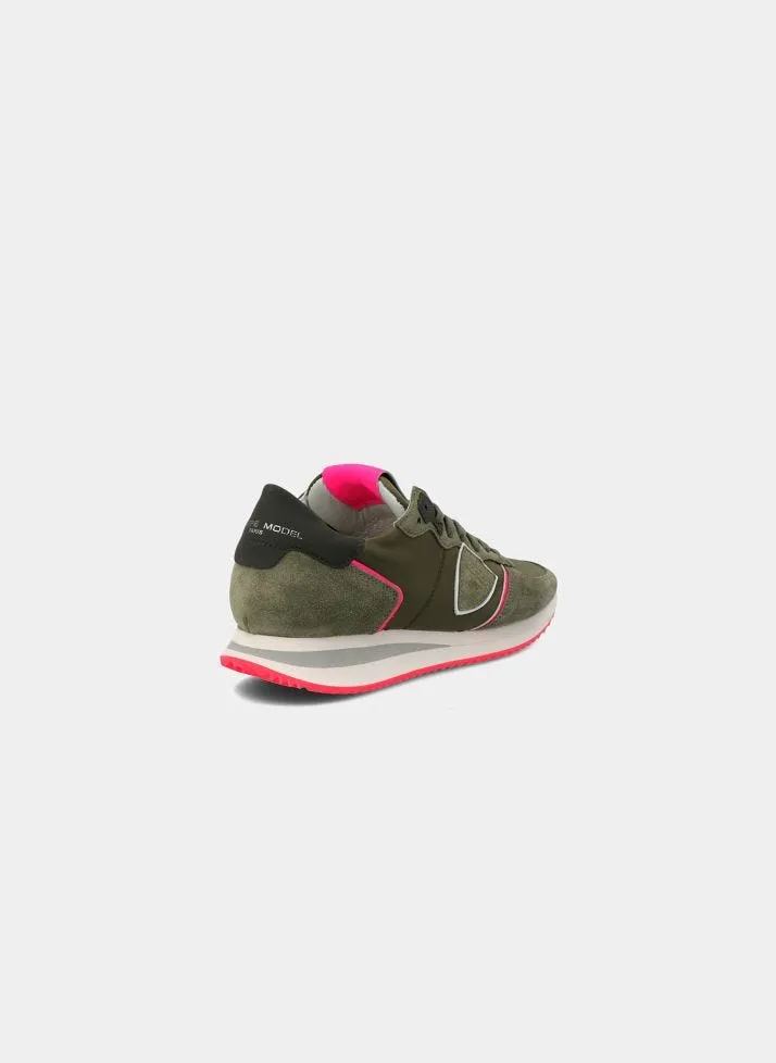 Philippe Model Trpx Sneaker in Neon Militaire