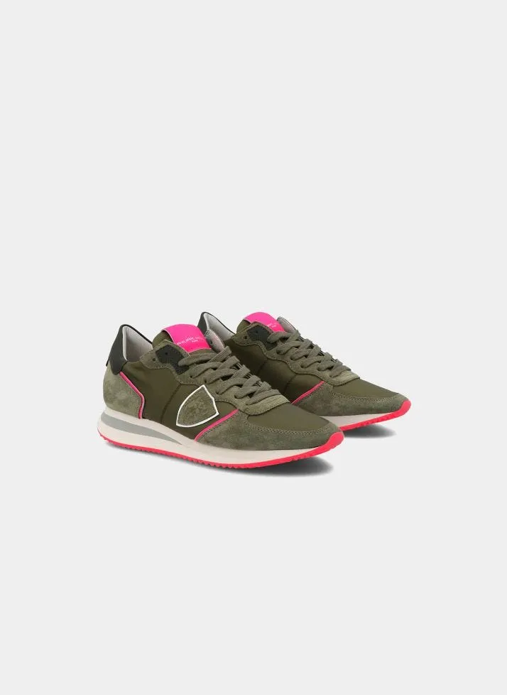 Philippe Model Trpx Sneaker in Neon Militaire