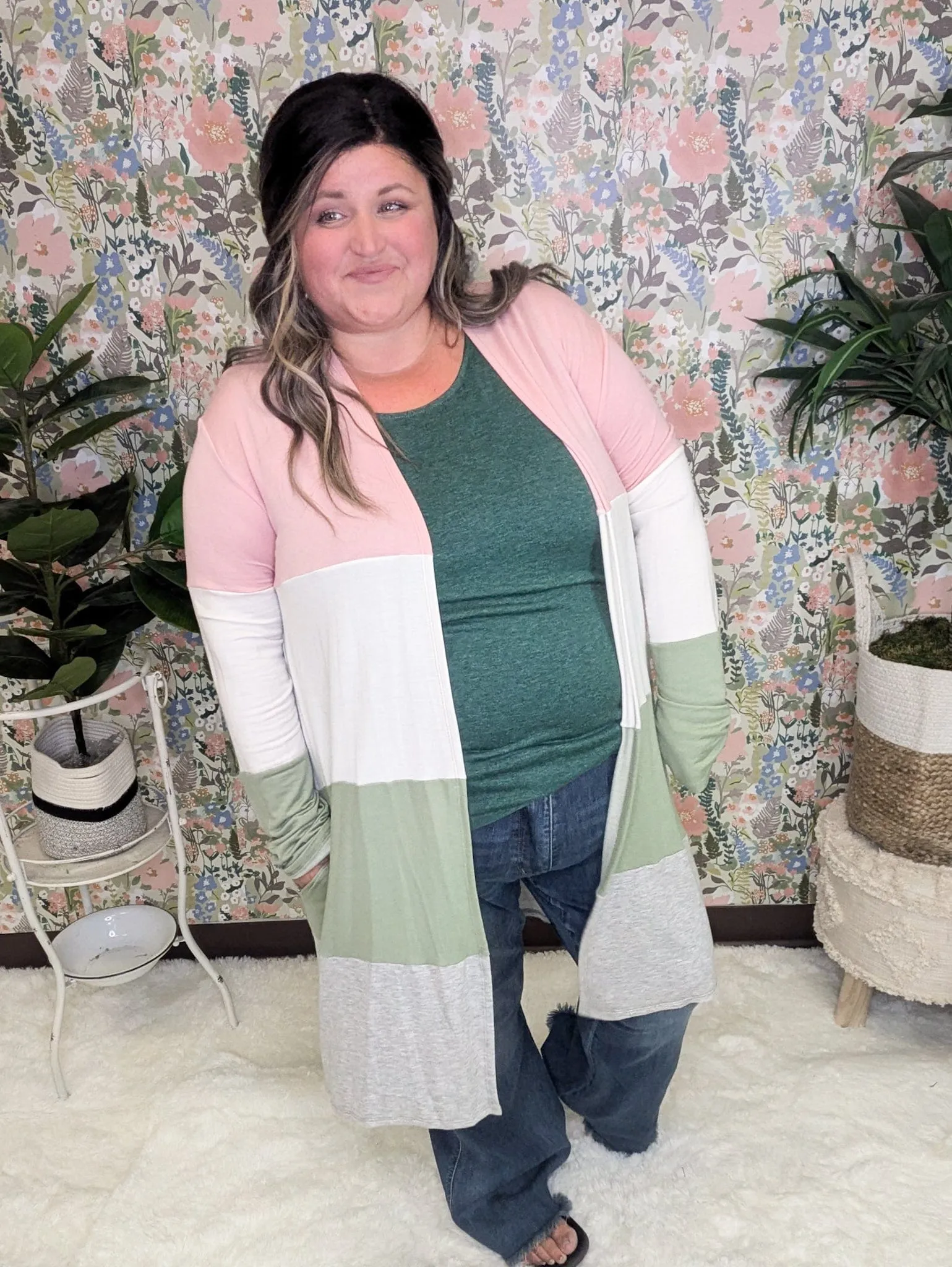 Phoebe Colorblock Comfy Duster Cardigan