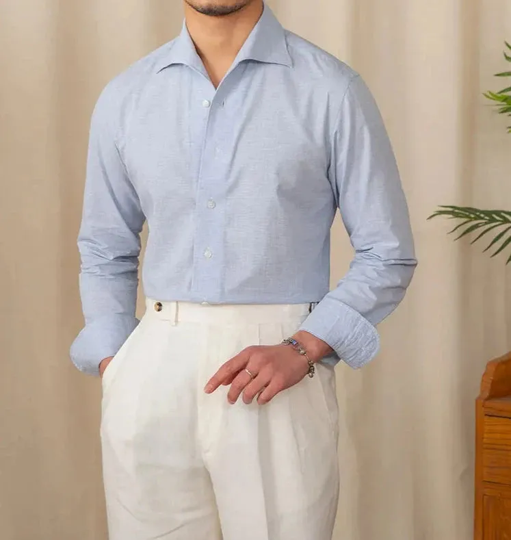Piece collar casual long-sleeve shirt