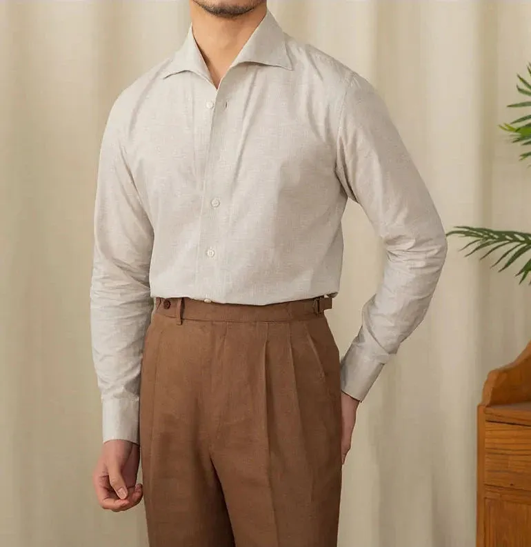 Piece collar casual long-sleeve shirt