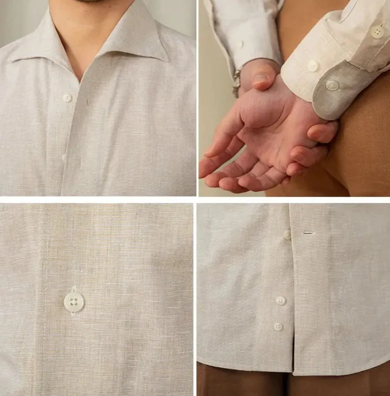 Piece collar casual long-sleeve shirt