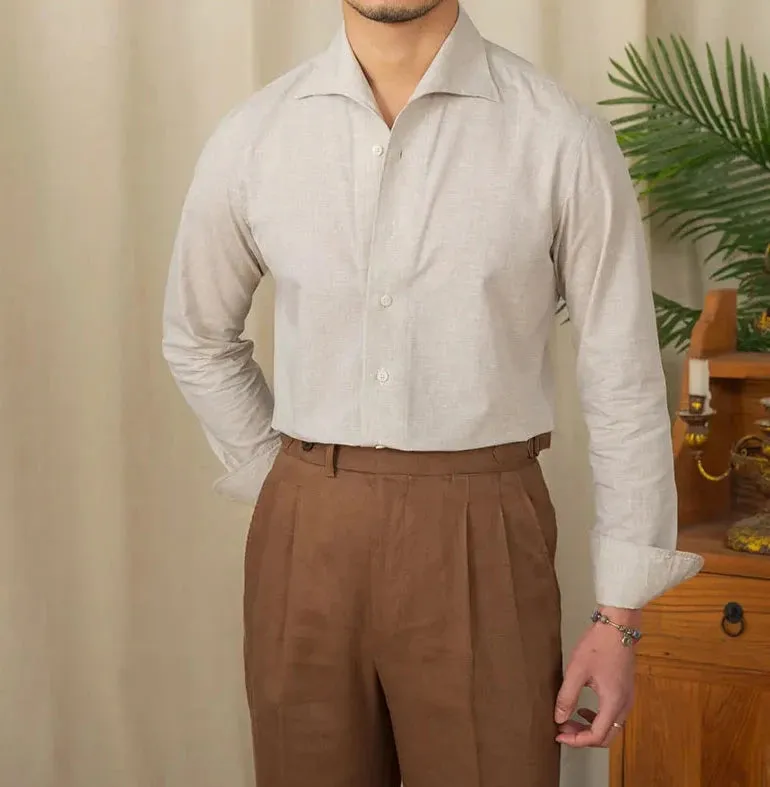 Piece collar casual long-sleeve shirt
