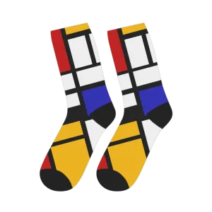 Piet Mondrian - Composition with Red, Yellow, and Blue - 1942 Artwork Socks