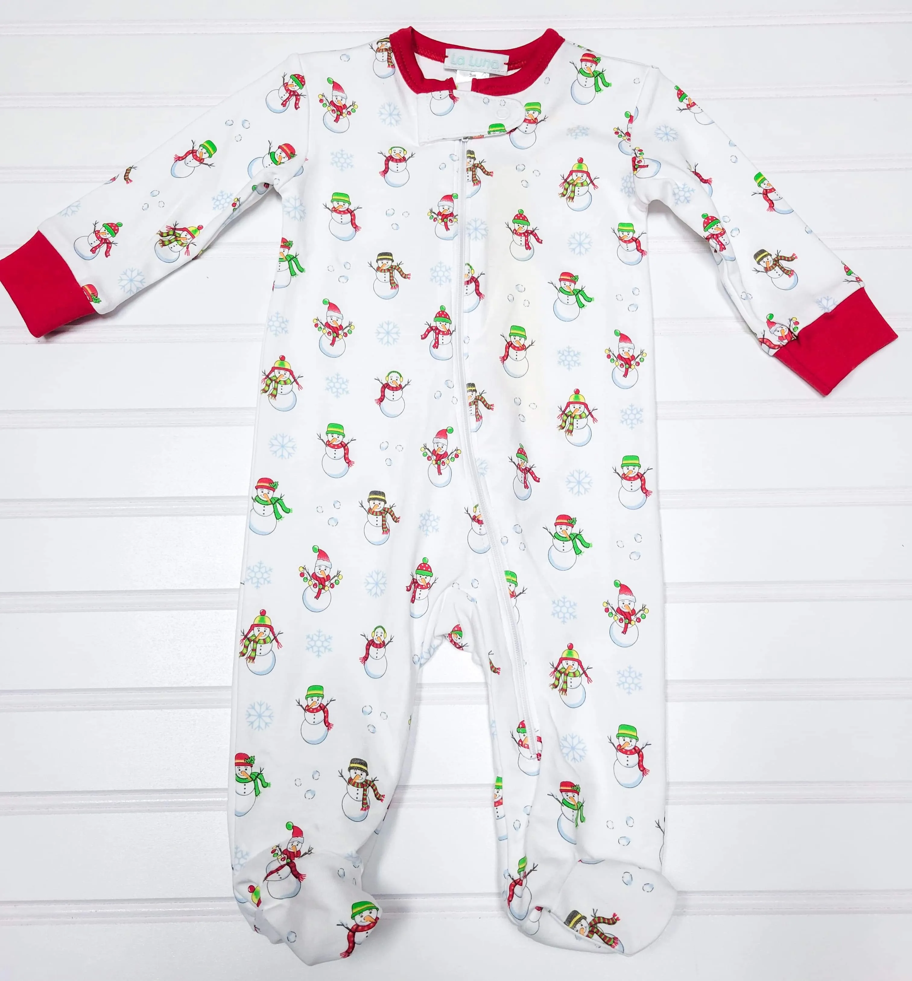 Pima Knit Footie - Snowmans