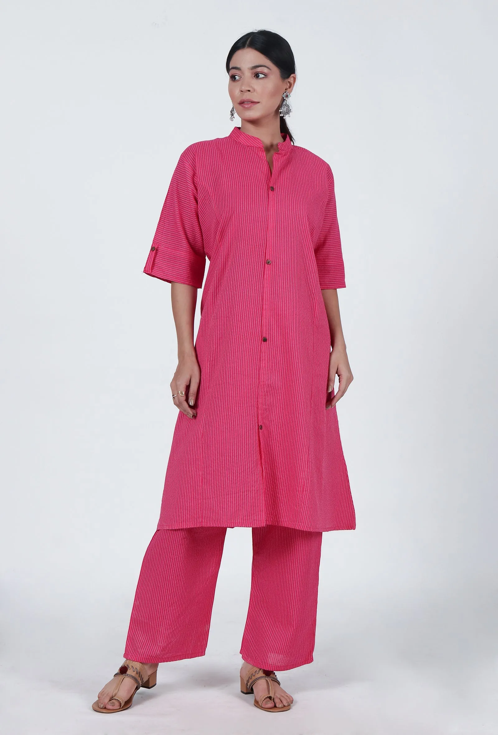 Pink Cotton Kurta