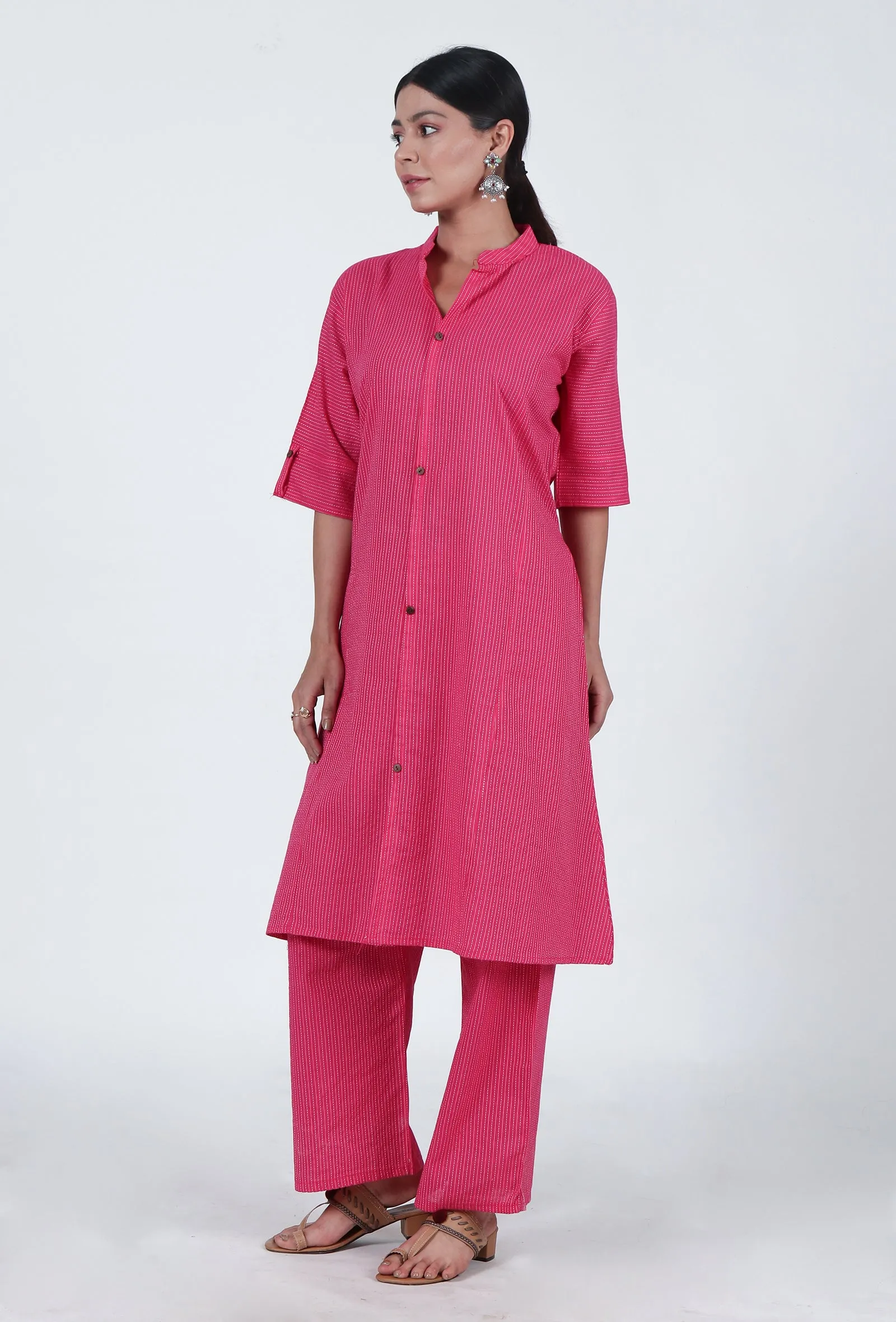 Pink Cotton Kurta