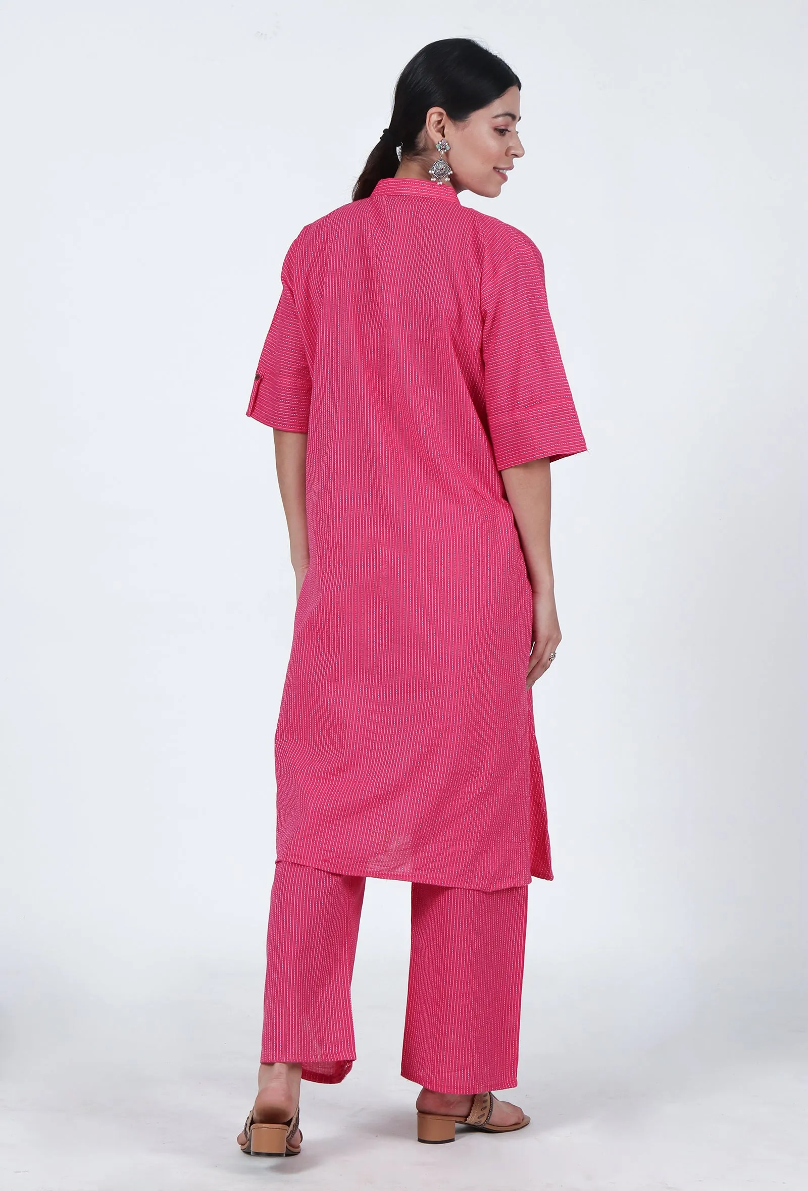 Pink Cotton Kurta