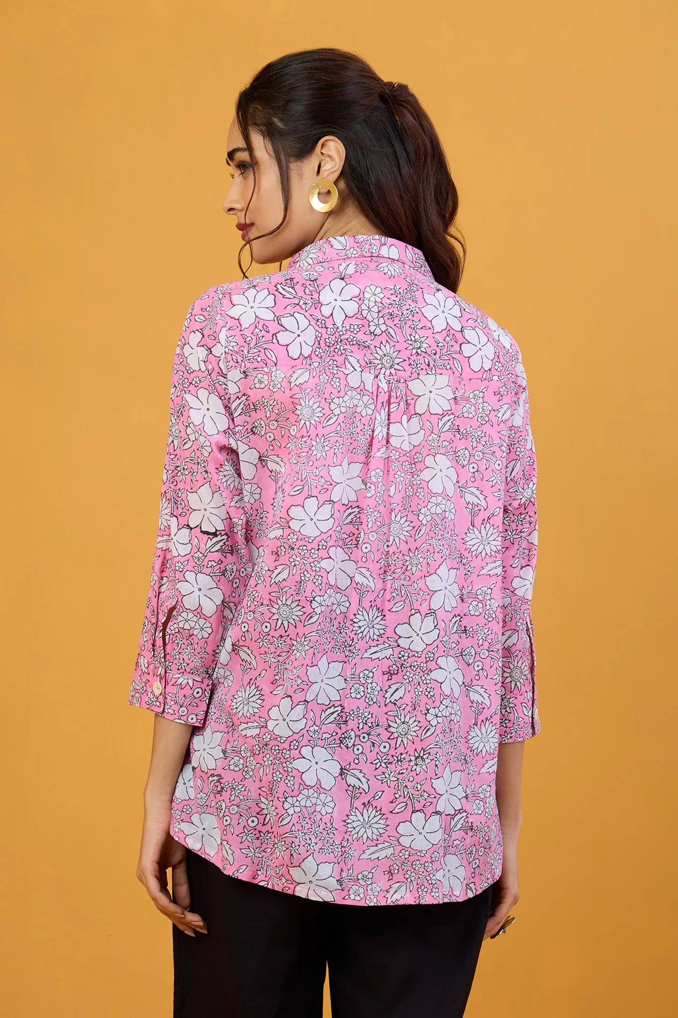 Pink Floral Ballet Everyday Cotton Shirt