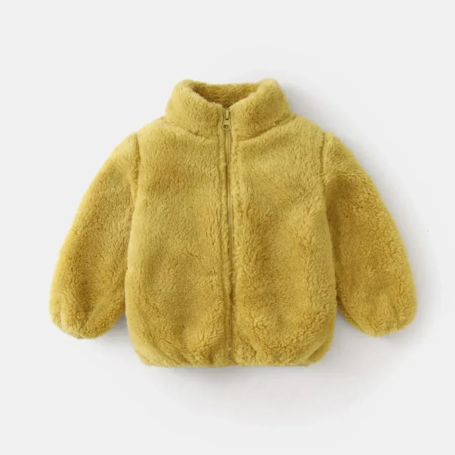 Pink Girls Jackets Autumn Coat Winter Thermal Fleece Jacket for Children 1 2 3 4 5Yrs Kids Coats Warm Korean Outerwear (Copy)