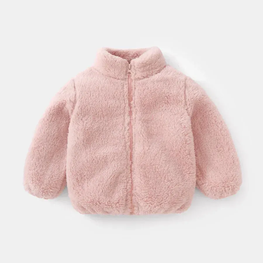 Pink Girls Jackets Autumn Coat Winter Thermal Fleece Jacket for Children 1 2 3 4 5Yrs Kids Coats Warm Korean Outerwear (Copy)