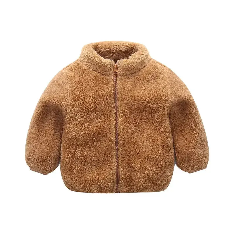 Pink Girls Jackets Autumn Coat Winter Thermal Fleece Jacket for Children 1 2 3 4 5Yrs Kids Coats Warm Korean Outerwear (Copy)