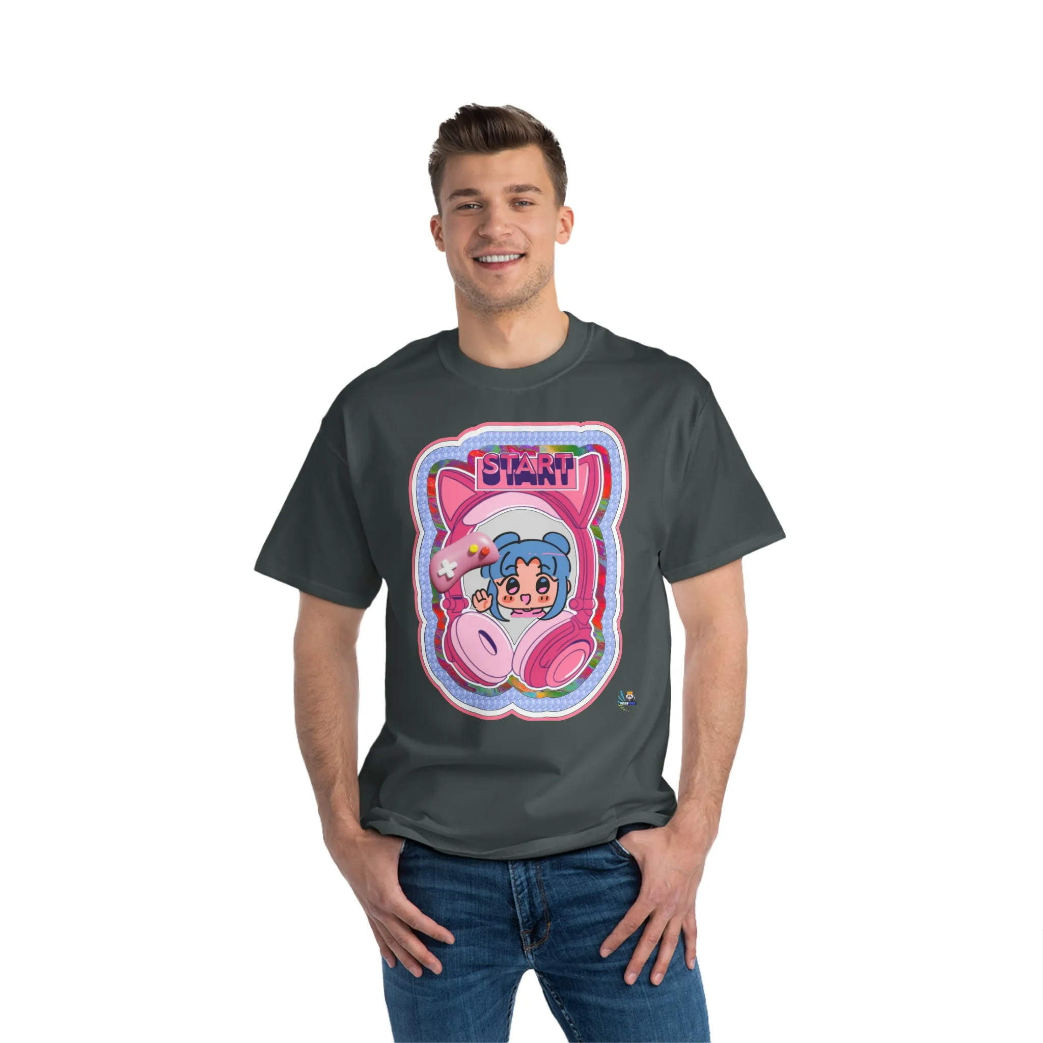 Pink Harajuku Gamer Heavyweight Unisex Gaming Tee
