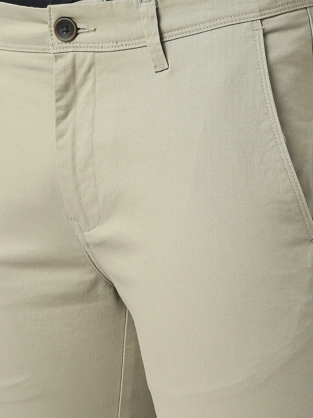 Pistachio Solid Cotton Shorts