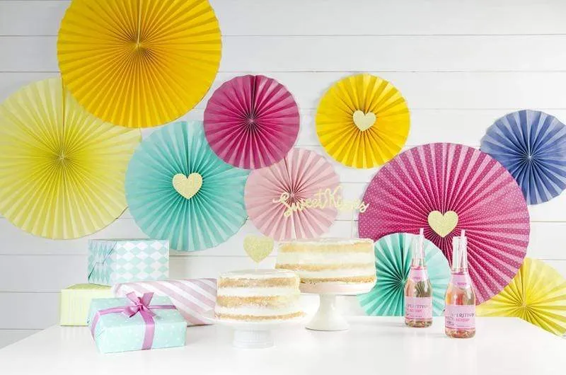Plain Paper Fan Rosette Pack - Blush Pink