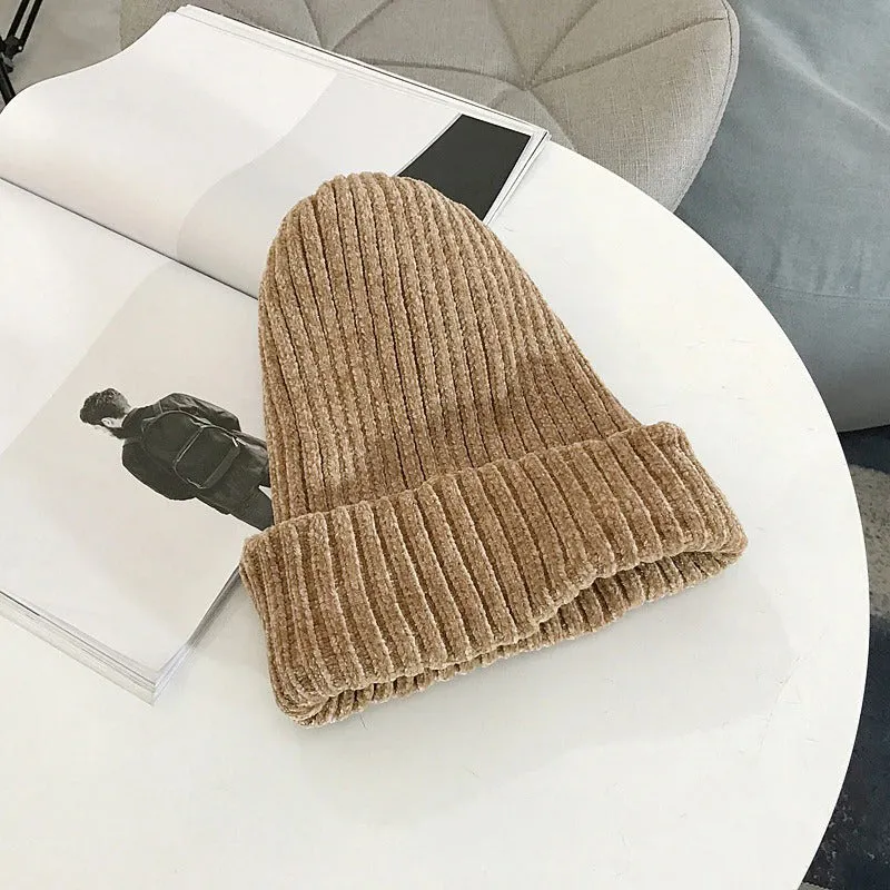 Plain Solid Colored Outdoor Leisure Knitted Beanie Hats