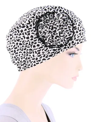 Pleated Winter Hat Fleece Lined Black Animal Pleated Winter Hat Fleece Lined Black Animal
