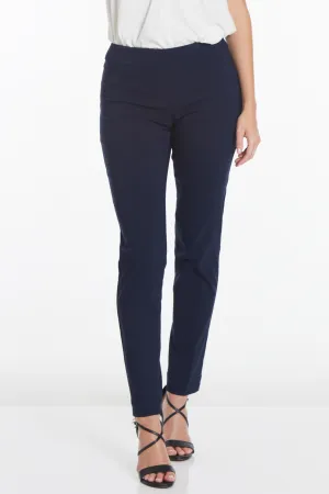 Plus Pull-On Solid Narrow Leg Pant With Faux Front Pockets - Midnight