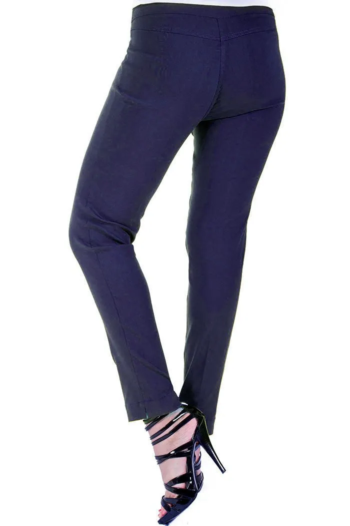 Plus Pull-On Solid Narrow Leg Pant With Faux Front Pockets - Midnight