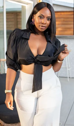 Plush  | Balloon Sleeve Wrap Top