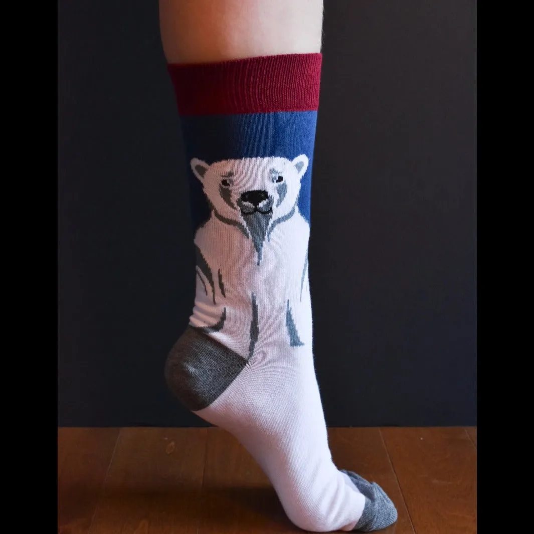 Polar Bear Socks (Adult Large - Men's Shoe Sizes 8-12)