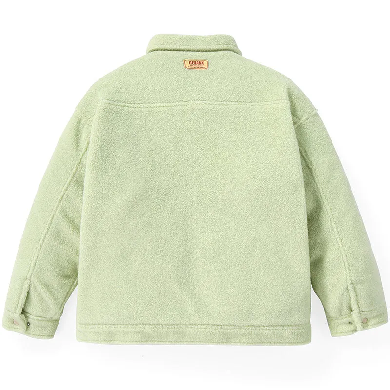 Polar Fleece letter Embroidery Padded Coat