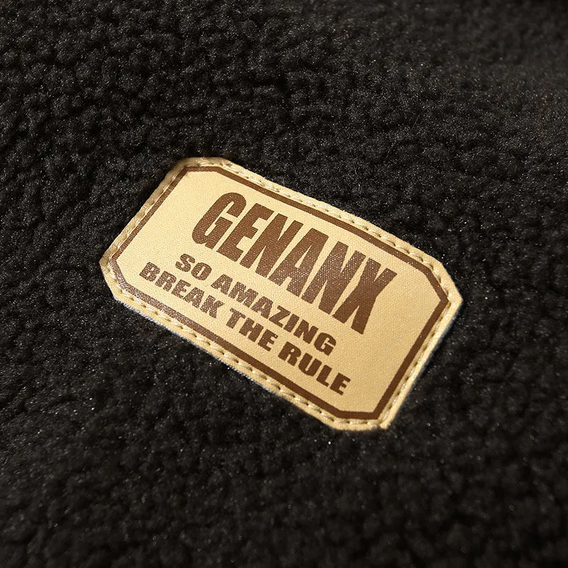 Polar Fleece letter Embroidery Padded Coat