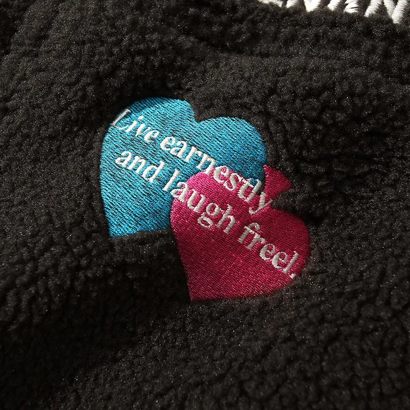 Polar Fleece letter Embroidery Padded Coat