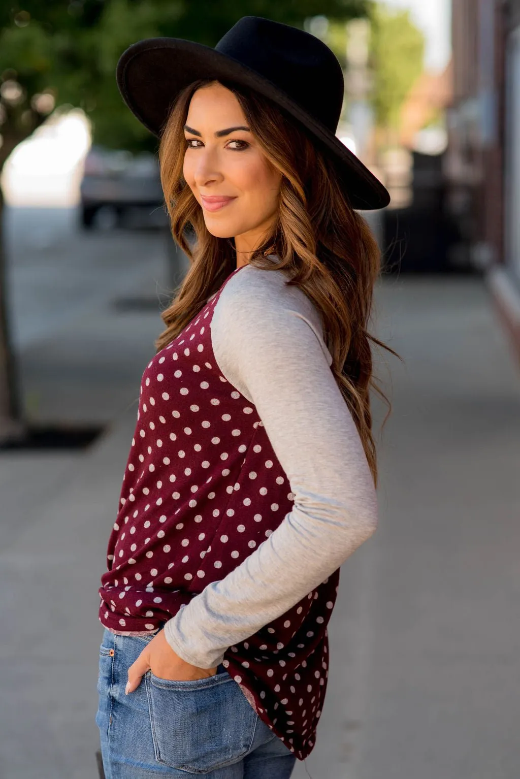Polka Dot Baseball Tee