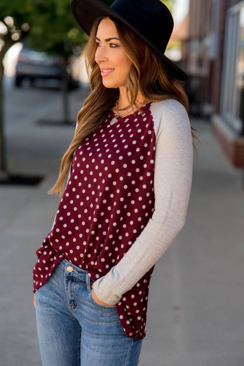 Polka Dot Baseball Tee