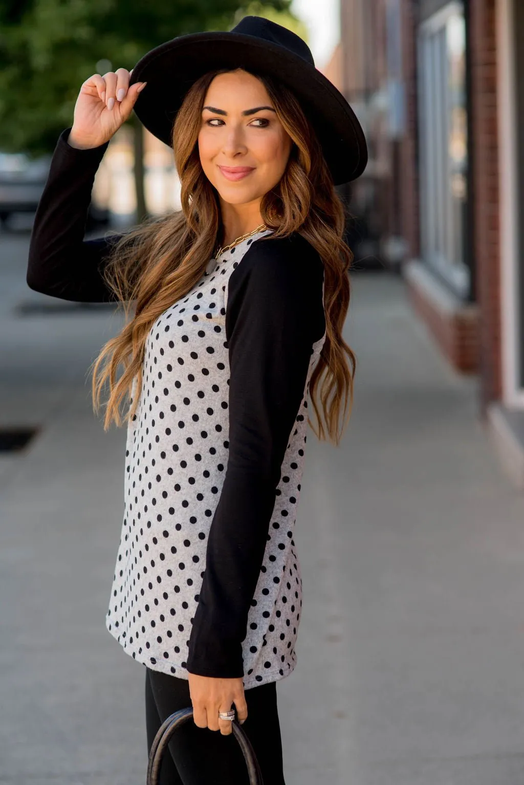 Polka Dot Baseball Tee