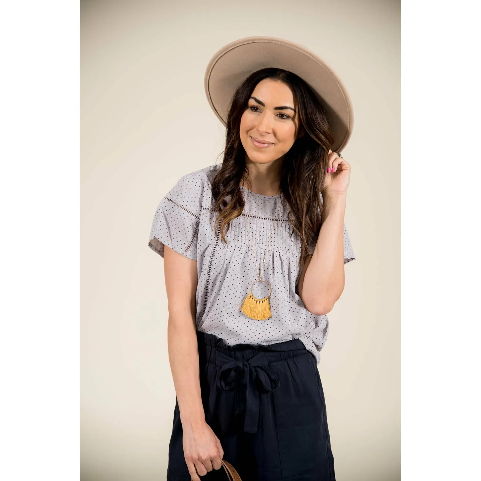 Polka Dot Bib Blouse