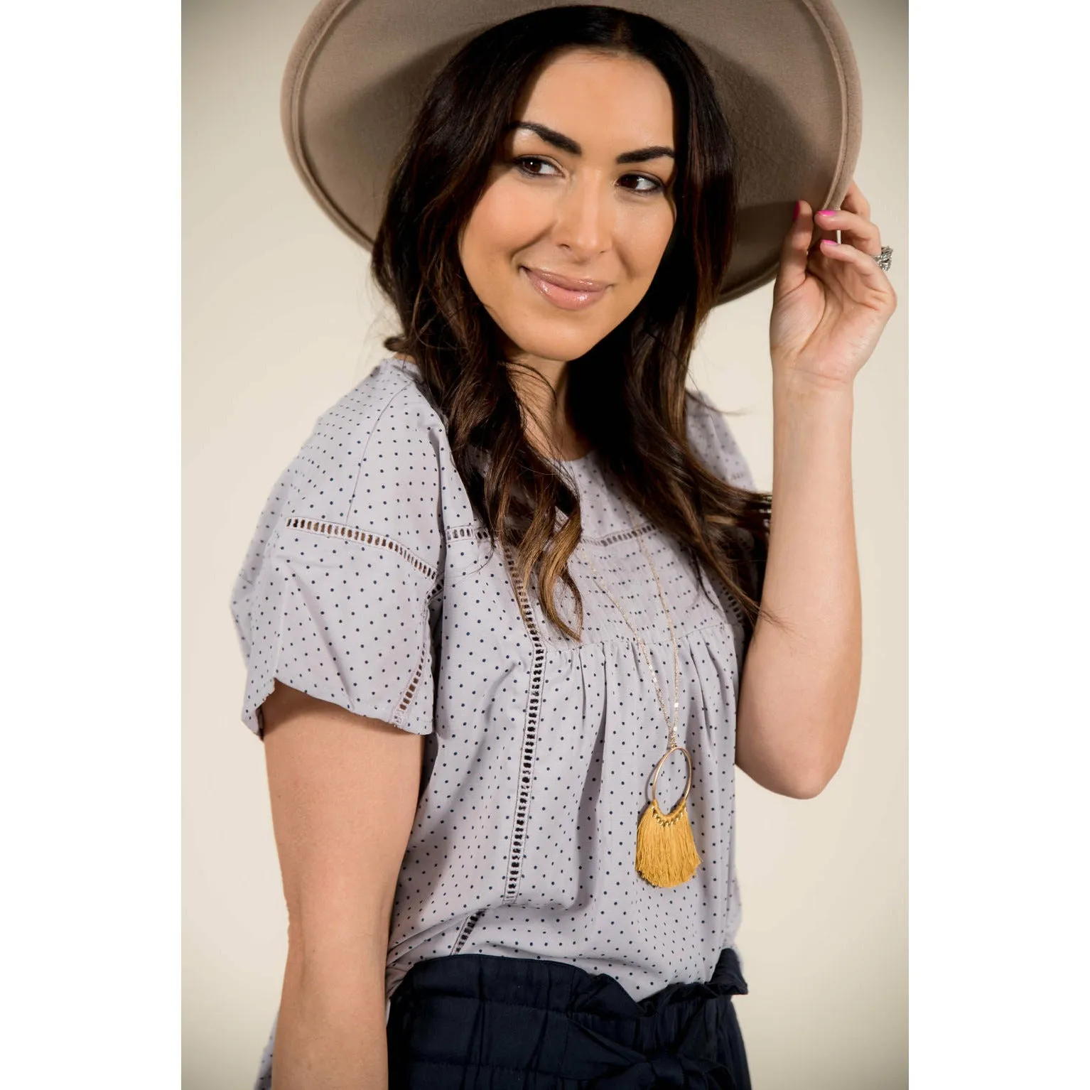 Polka Dot Bib Blouse