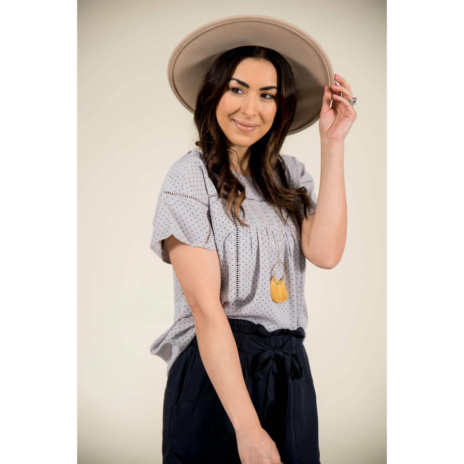 Polka Dot Bib Blouse