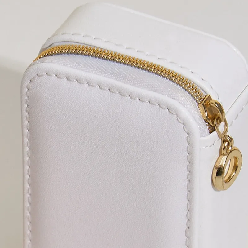 Portable Leather JewelryTravel Case Organizer
