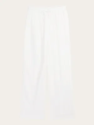 POSEY wide mid-rise stripe structure pants - GOTS/Vegan - Egret