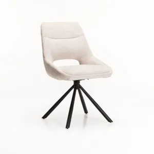 PRATO FABRIC SWIVEL DINING CHAIR