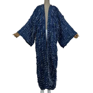 Pre Order:  Cozy Distressed Cut Out Denim Cardigan - WINI