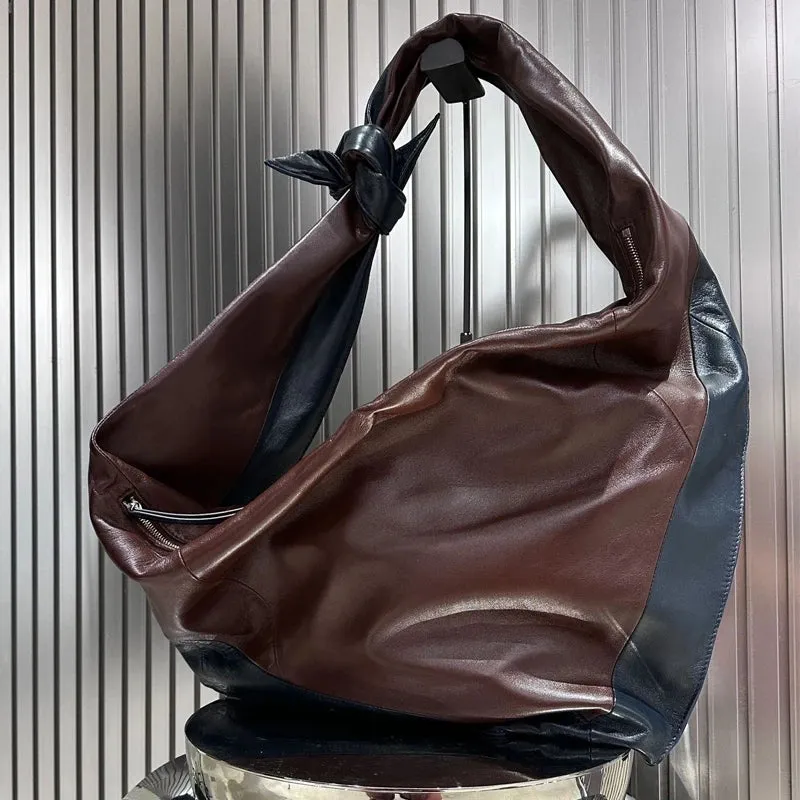 Pre Order:  Triangle Faux Leather Zipper Knot Shoulder Crossbody Bags