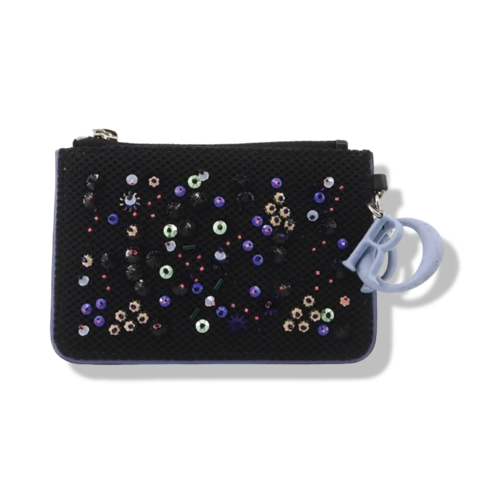 Pre-Owned Dior Cannage Charm Sequin and Leather Coin Case or Key Charm - DIO1082