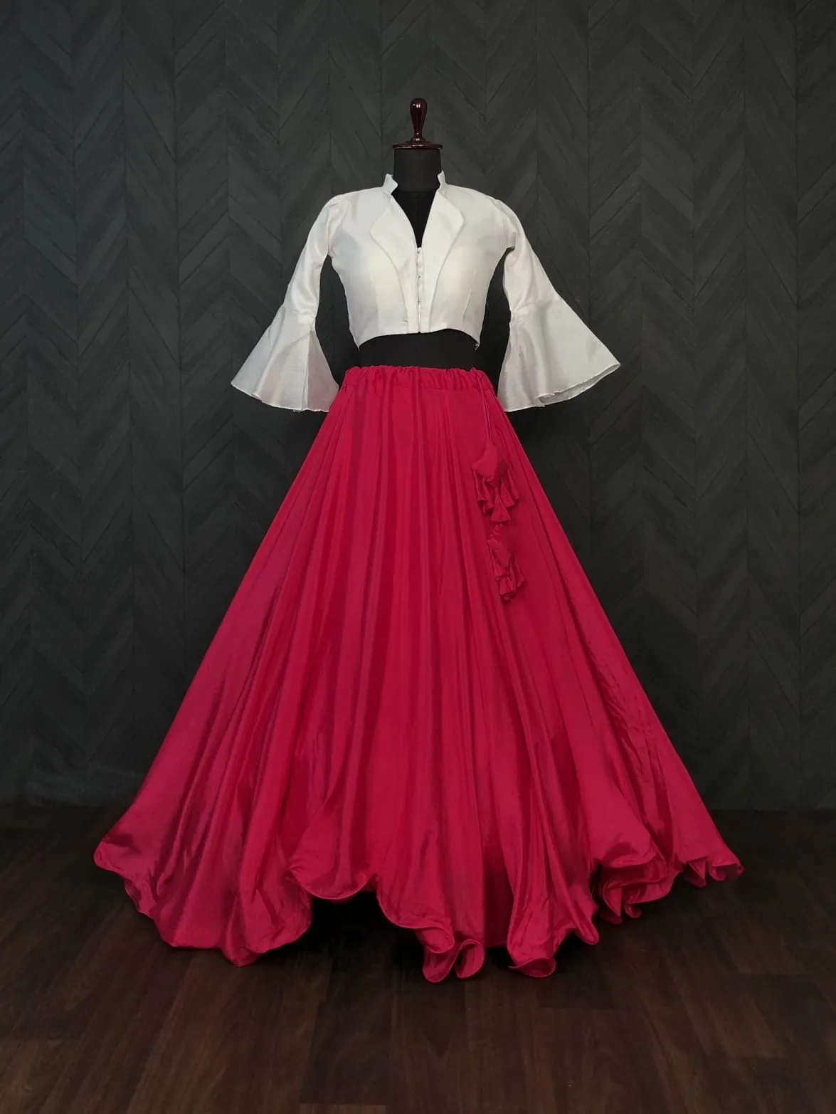 Pretty Pink Plain Lehenga With Stylish Blouse
