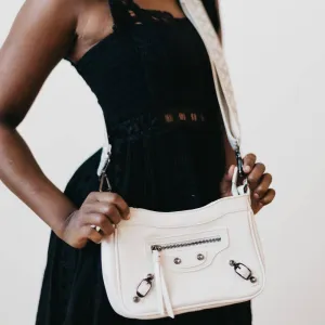 Cream Celine Designer Crossbody Bag - Sleek and Chic