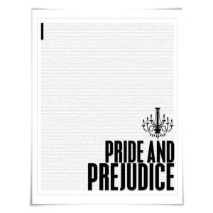 Pride and Prejudice by Jane Austen. Literary Art Print. 4 Sizes. Literature Poster. Book Art.